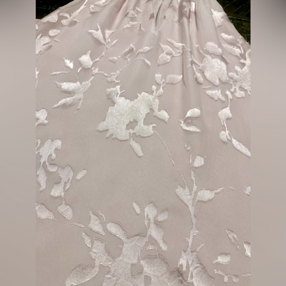 WHBM Blush Pink Silk Blend Floral Halter Top Blouse XS Spring Summer Easter Date - Picture 4 of 5